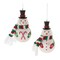 Melrose Frosted Glass Snowman Christmas Ornaments - 4.5" - Red and Green - 6ct